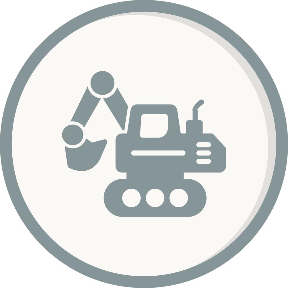Crawler Excavator Vector Icon