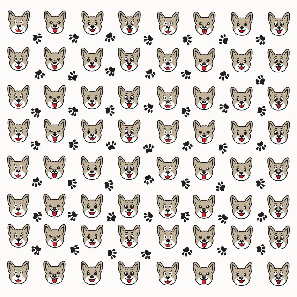 seamless dog pattern design vector