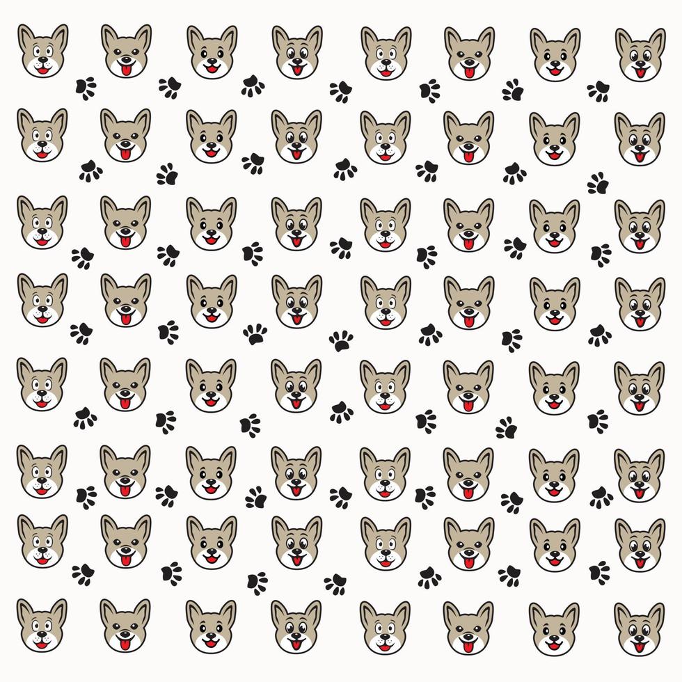 seamless dog pattern design vector