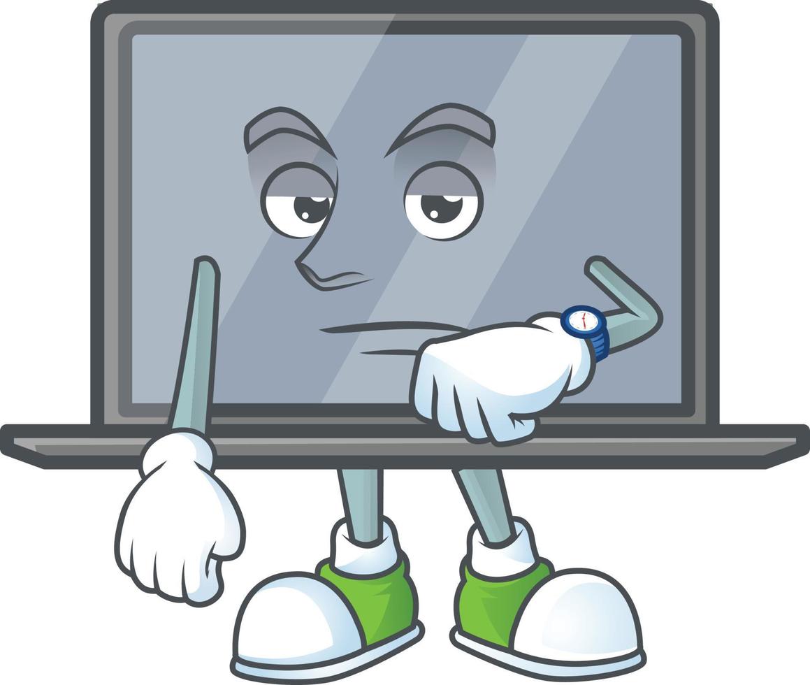 Monitor mascot icon design vector
