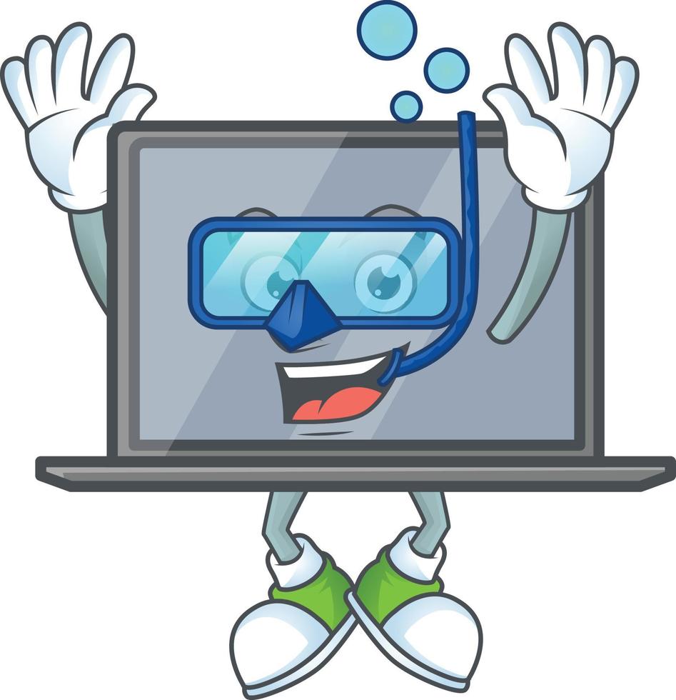 Monitor mascot icon design vector