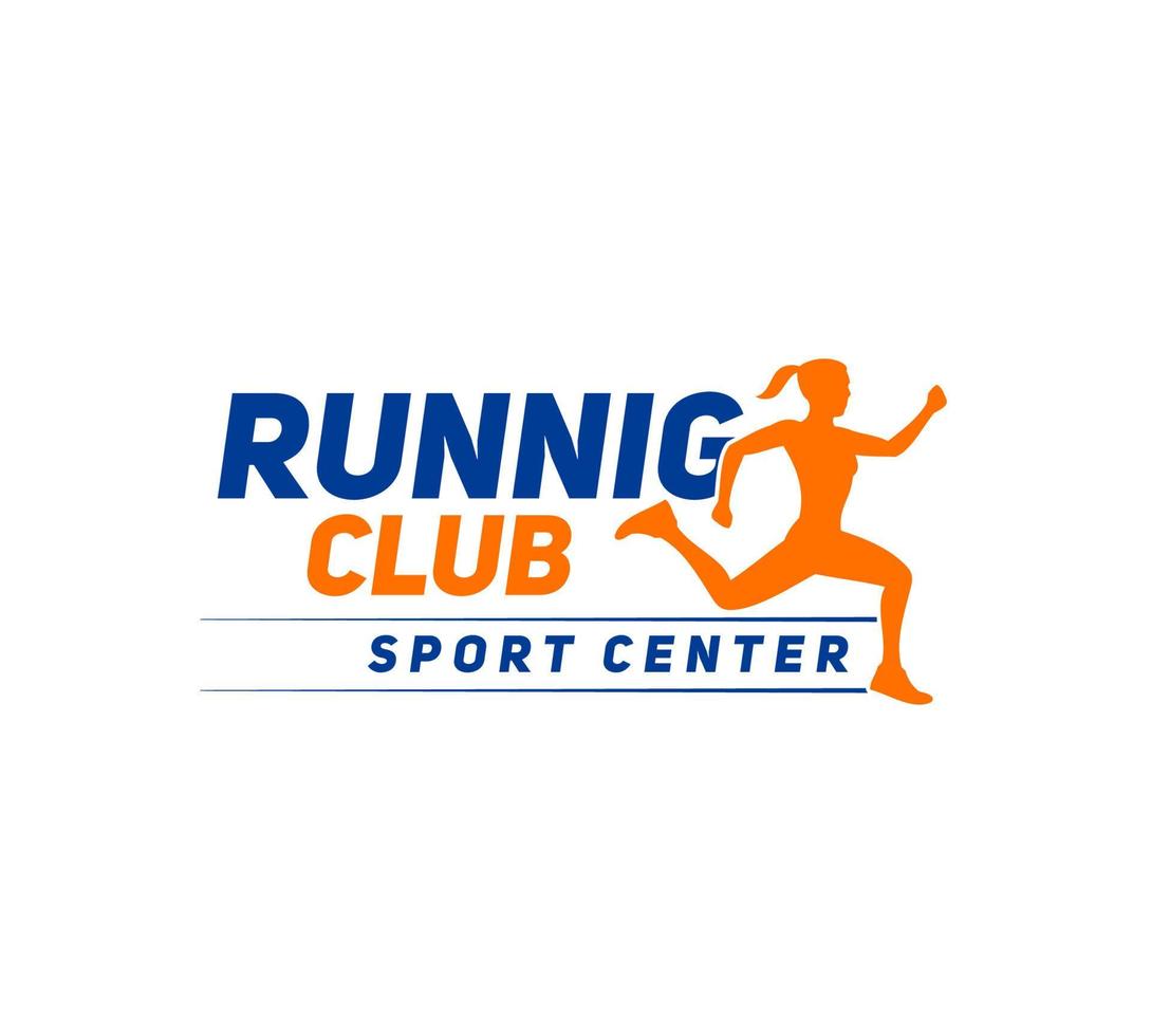 corriendo y aptitud club, deporte centrar símbolo vector