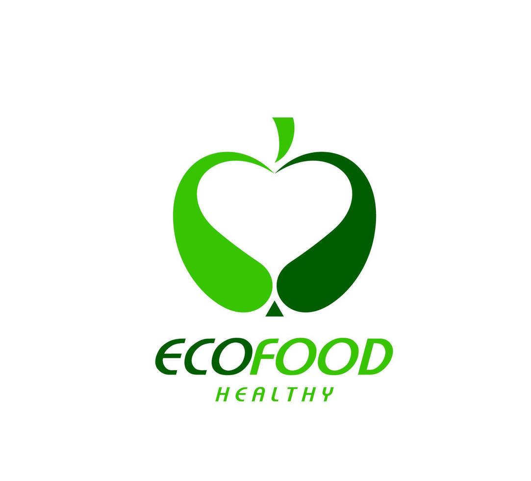 Healthy vegan food, natural product icon or symbol vector