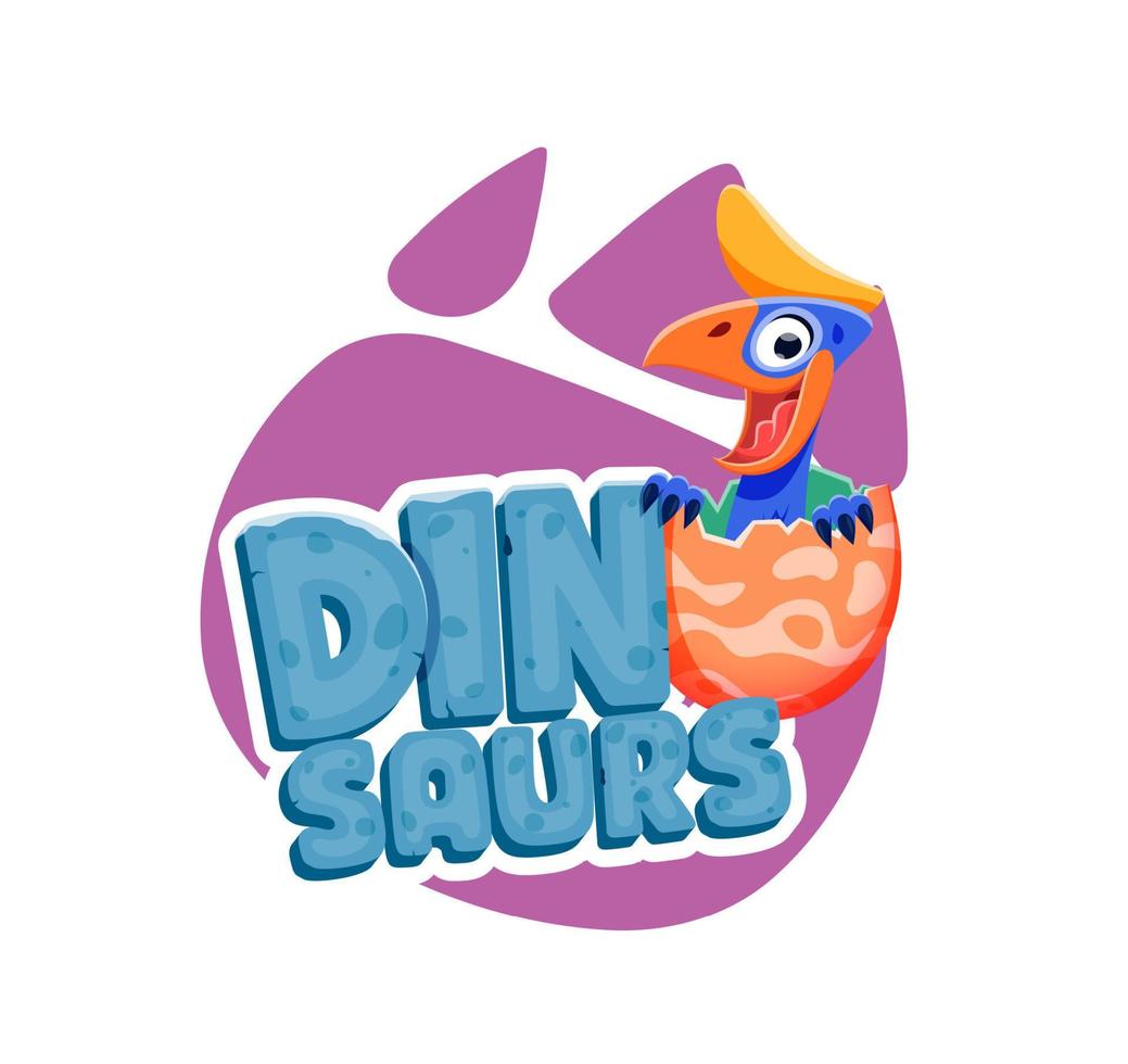Cartoon quetzalcoatlus dinosaur character in egg vector