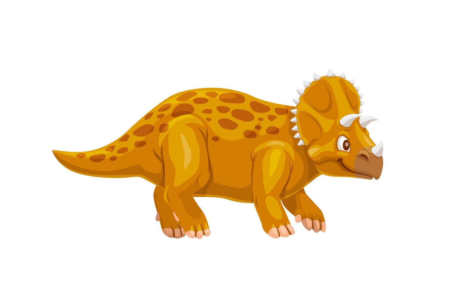Cartoon avaceratops ceratopsian dinosaur character vector