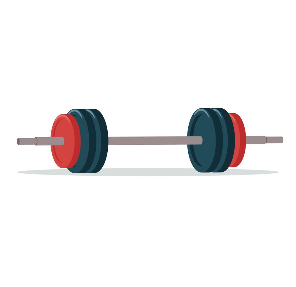 Weightlifting barbell isolated vector illustration