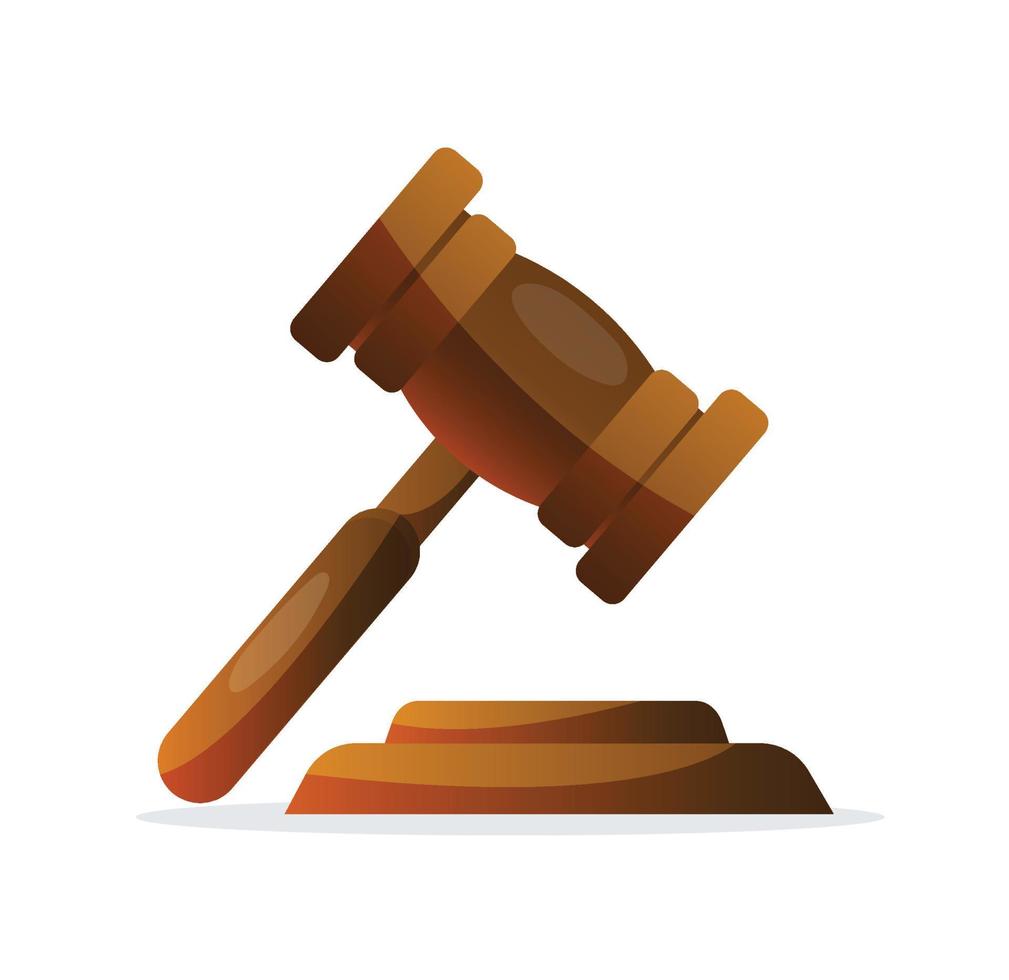 judge wood hammer vector illustration