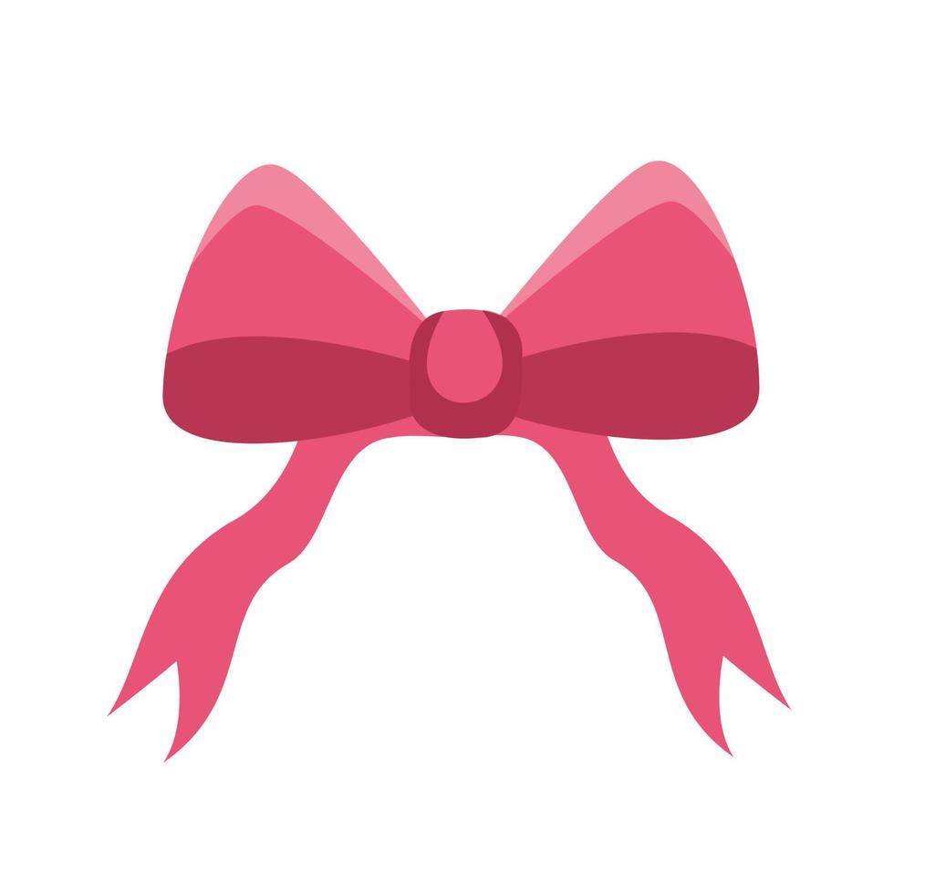 simple ribbon , pink bow icon vector illustration