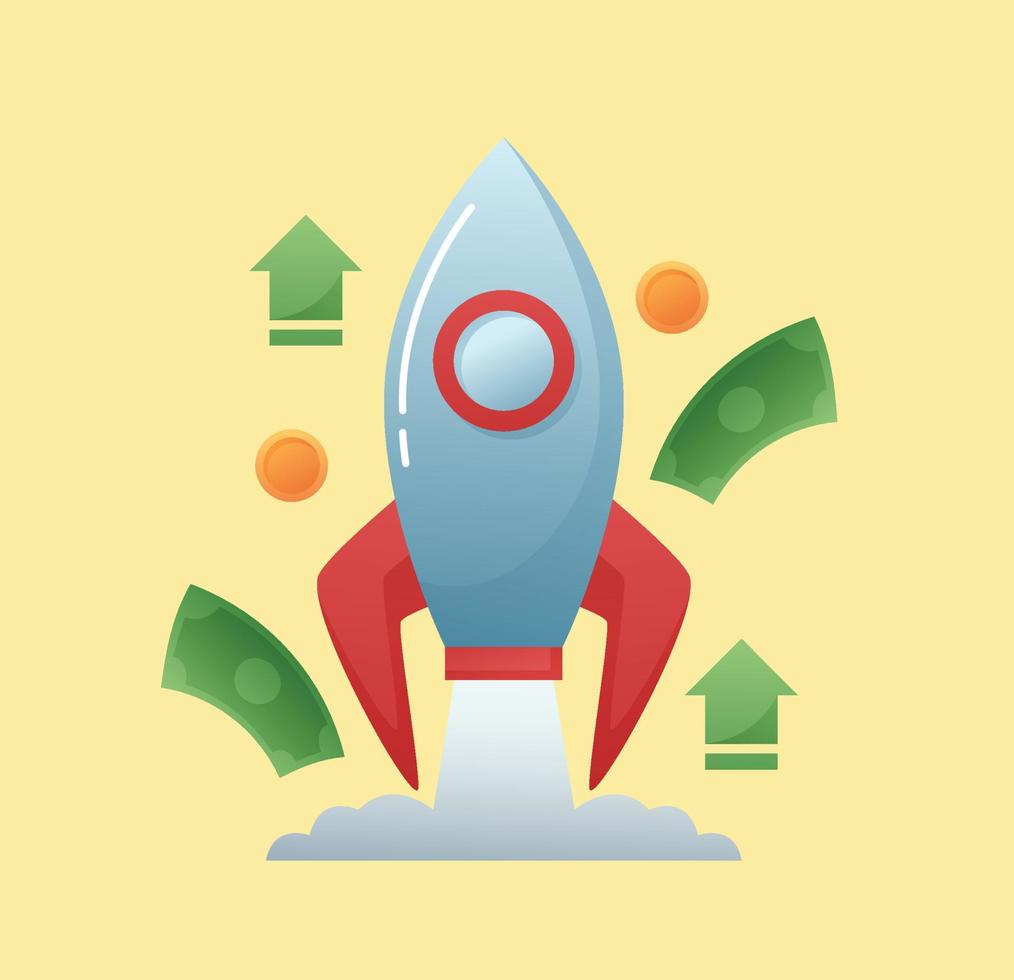 rocket launch. start-up symbol vector illustration