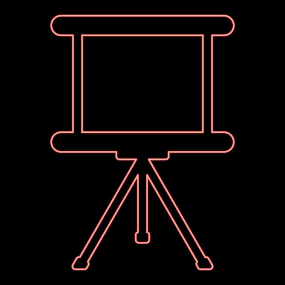 neón tablero para presentaciones negocio pantalla cartelera proyector rodillo rojo color vector ilustración imagen plano estilo