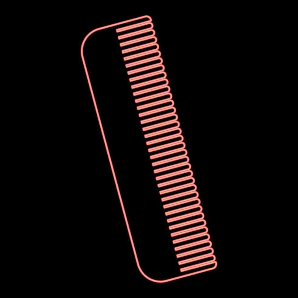 Neon comb red color vector illustration image flat style