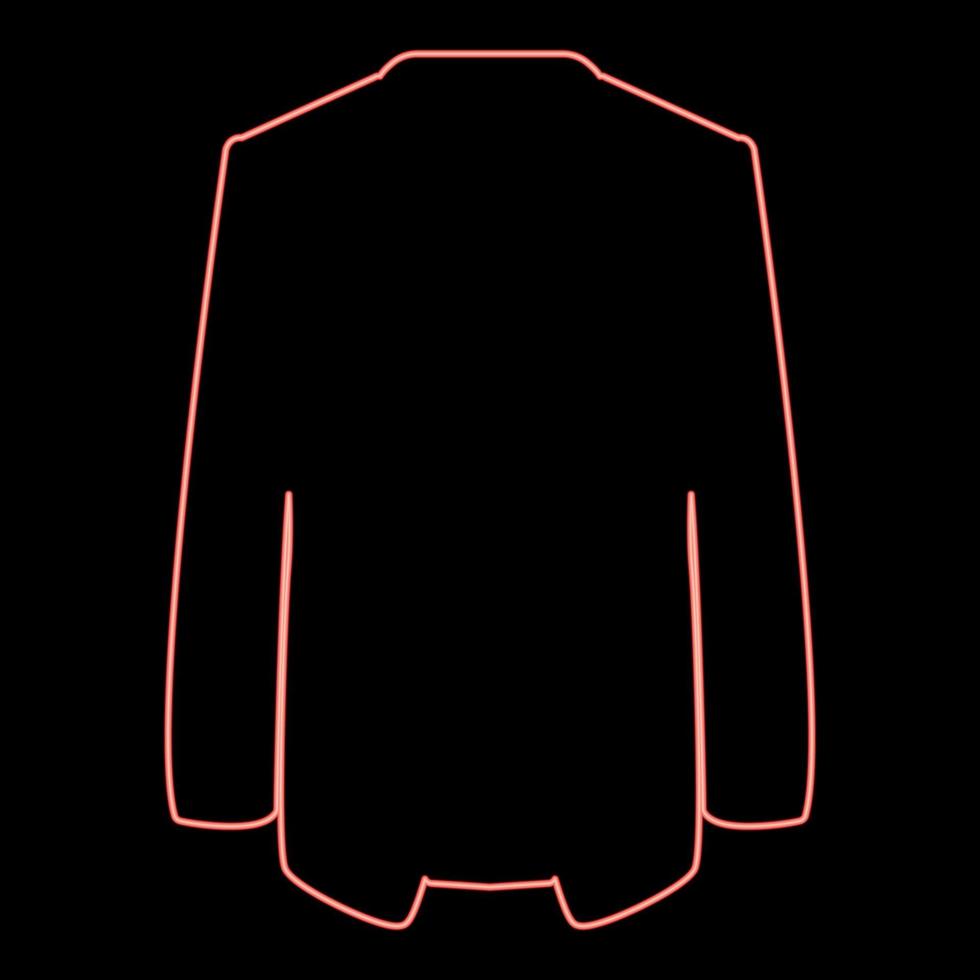 Neon jacket coat red color vector illustration image flat style
