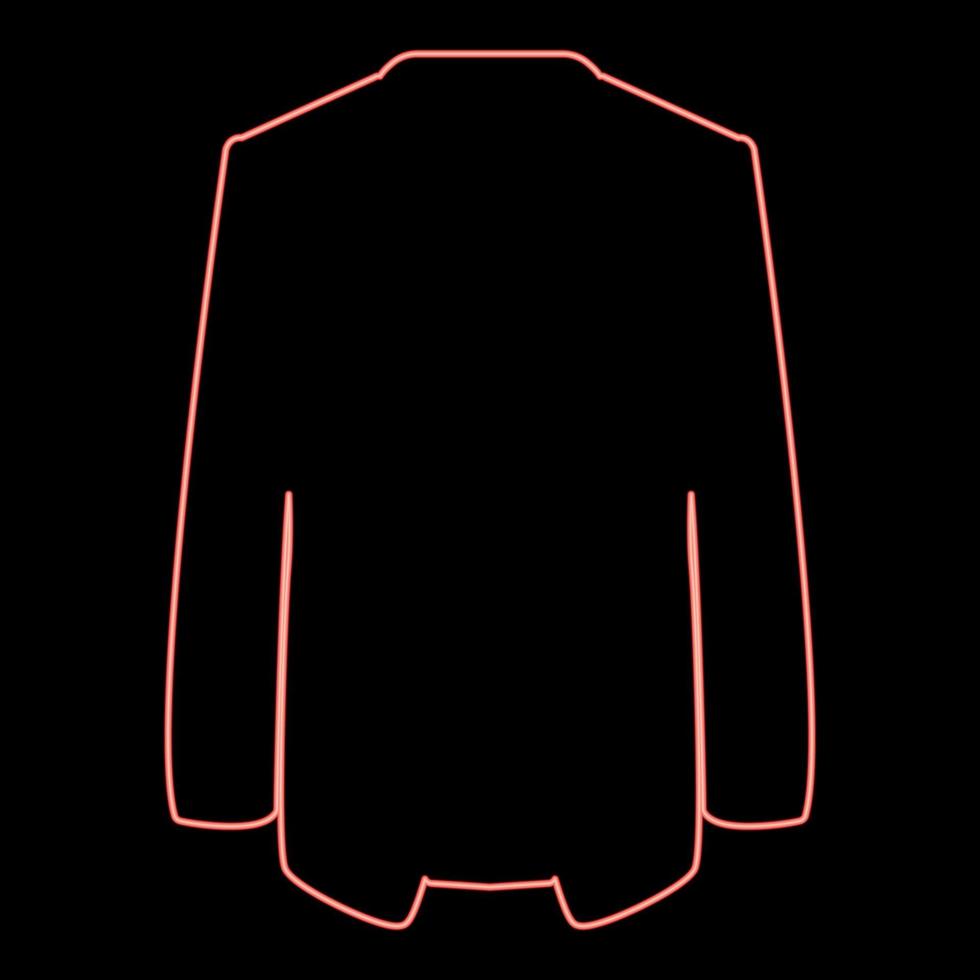 Neon jacket coat red color vector illustration image flat style