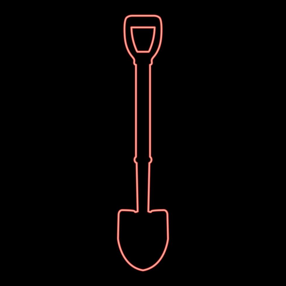 Neon shovel red color vector illustration image flat style