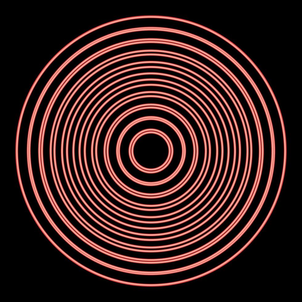 Neon radio wave wireless red color vector illustration image flat style