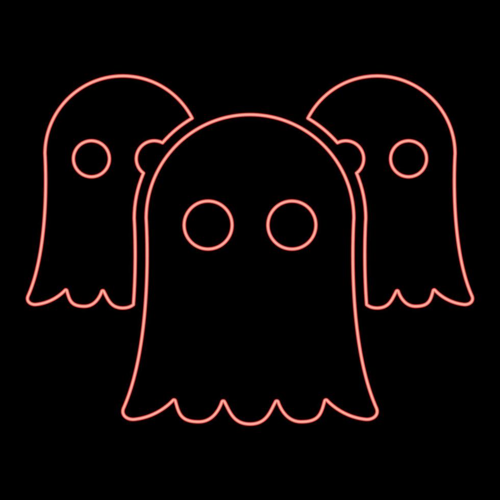 Neon spirits Ghosts red color vector illustration image flat style
