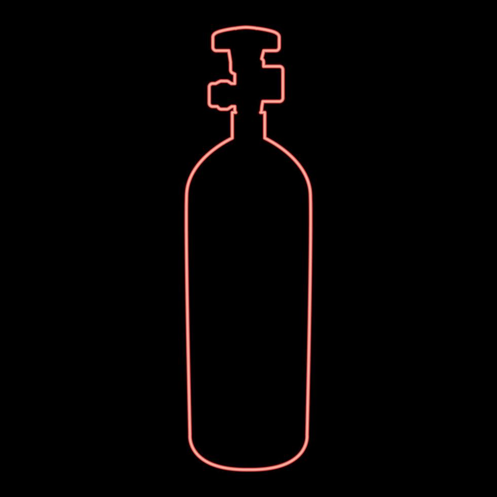 Neon gas cylinder balloon red color vector illustration image flat style