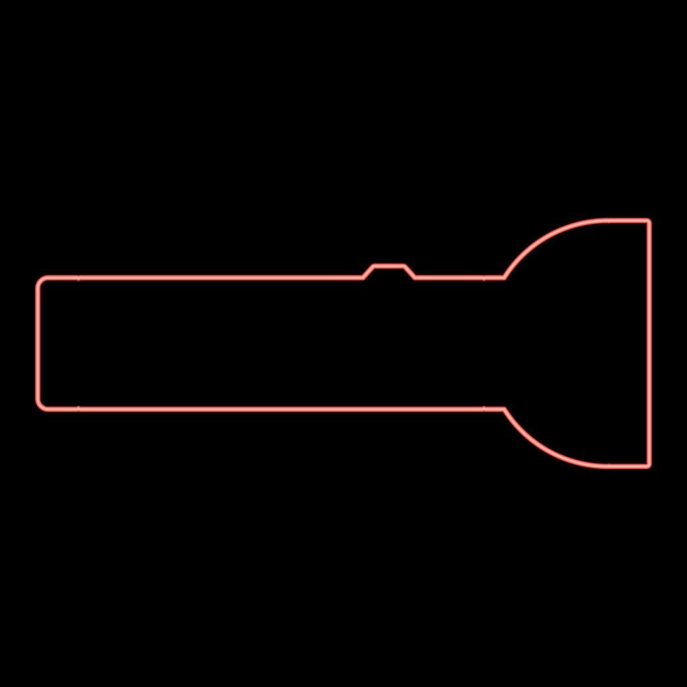 Neon torch Flashlight Light device red color vector illustration image flat style