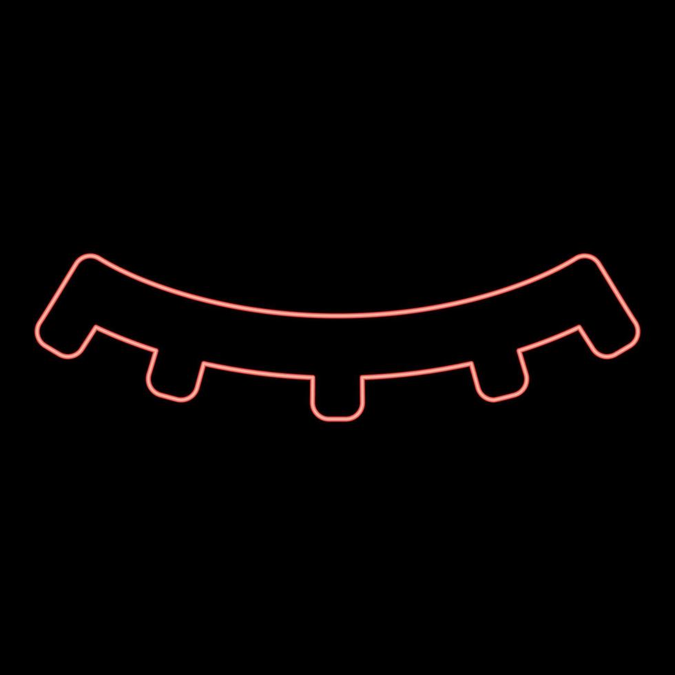 Neon eyelash extension effect mascara red color vector illustration image flat style