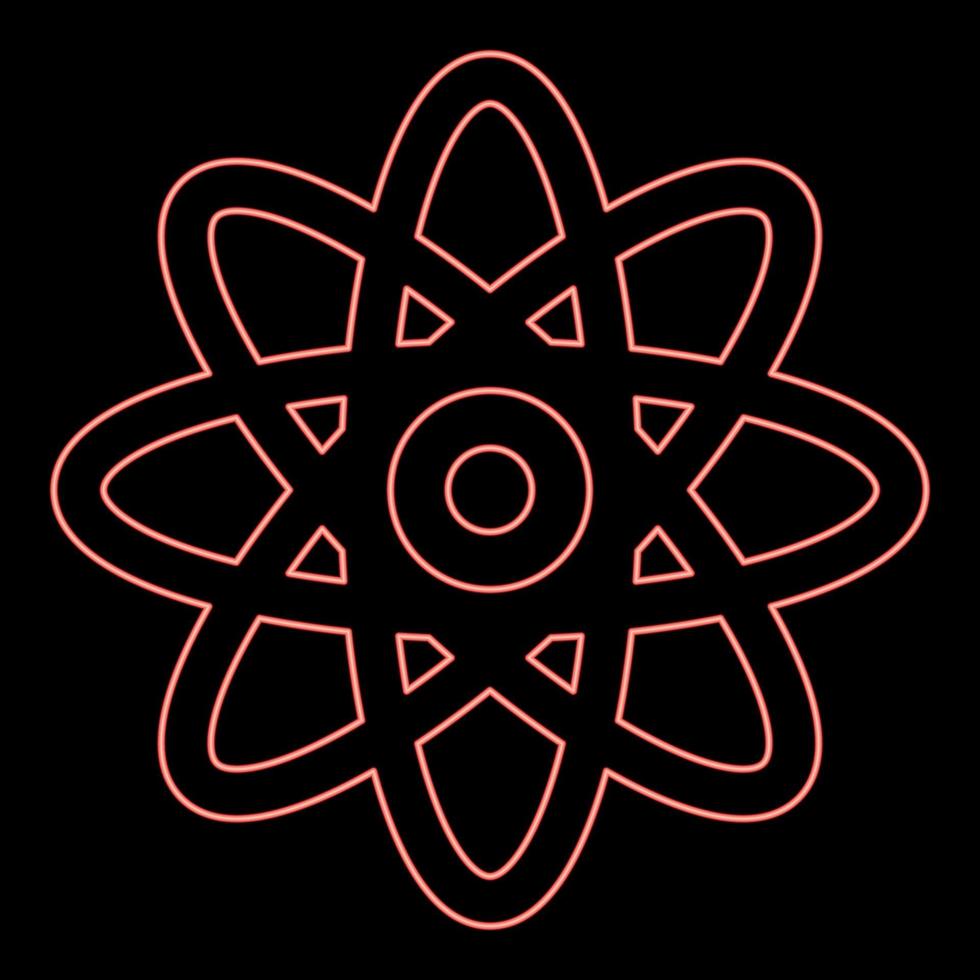 Neon atom molecular sign red color vector illustration image flat style