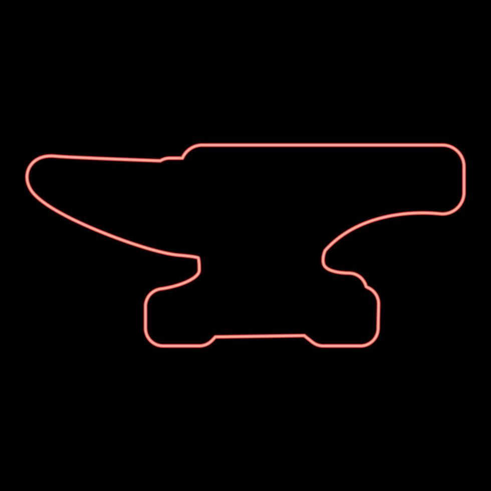 Neon anvil red color vector illustration image flat style