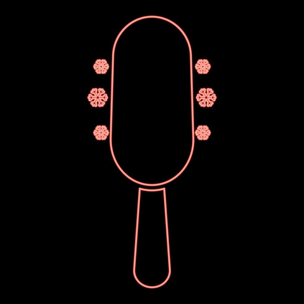 Neon ice cream on stick red color vector illustration image flat style