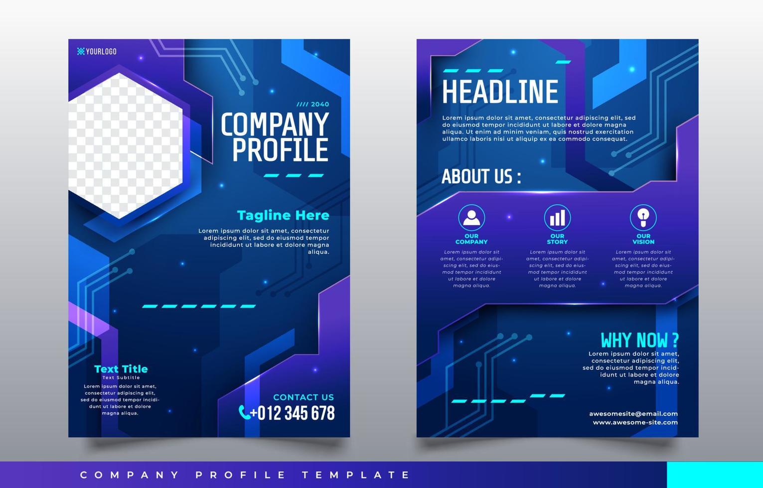 Technology Company Profile Template vector