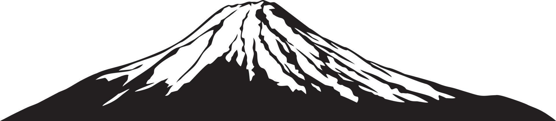 fuji montaña negro y blanco. vector ilustración.