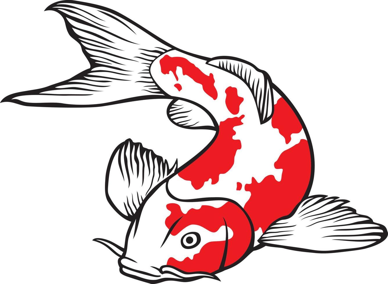 Vector illustration of a Japanese or Chinese inspired koi carp fish