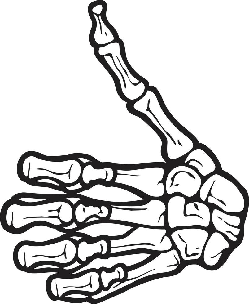 Skeleton Hand Gesture Thumb Up. OK gesture. vector