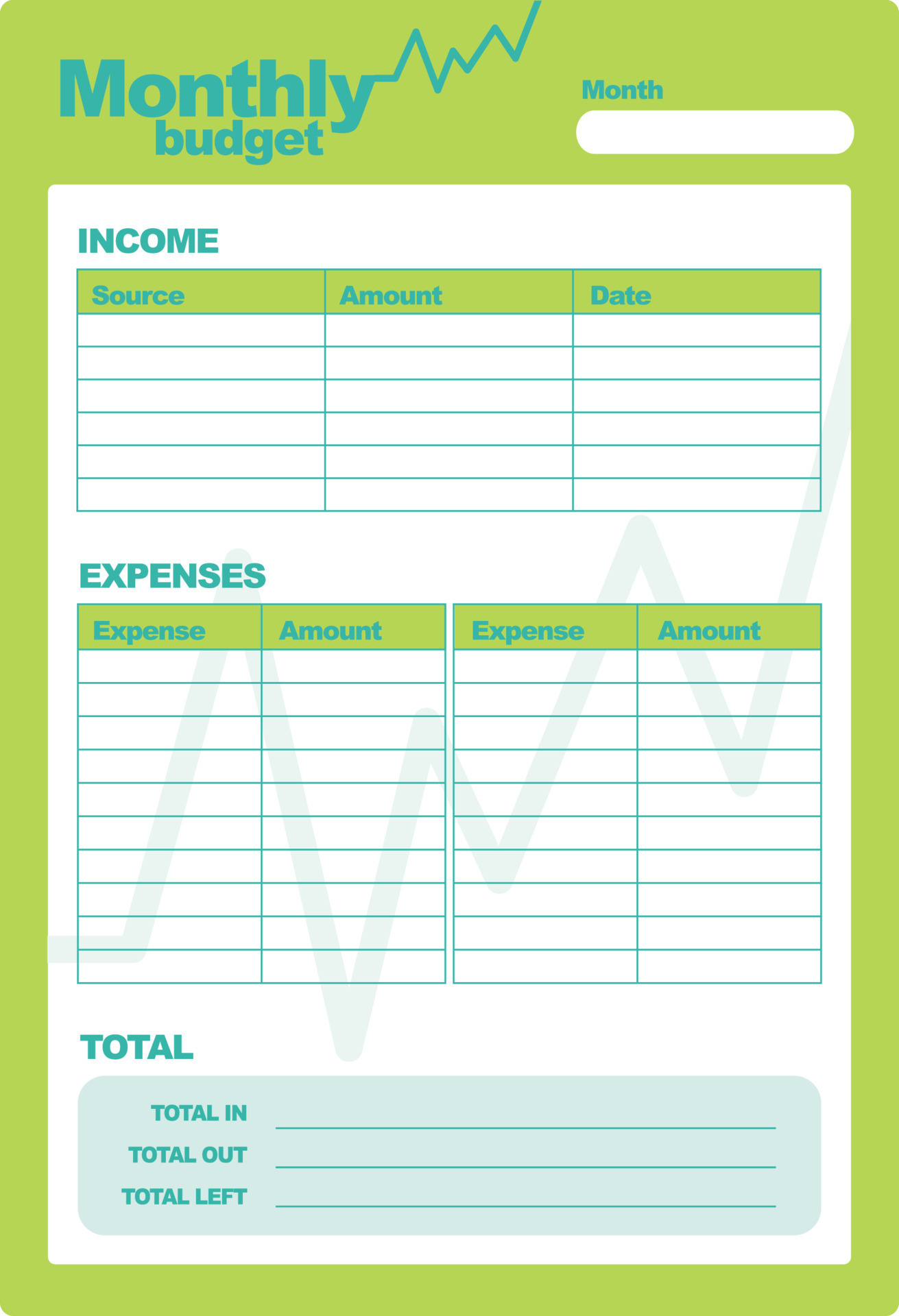 Monthly budget template 20364893 Vector Art at Vecteezy Monthly budget template 20364893 Vector Art at Vecteezy