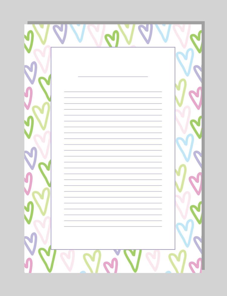 Empty Note template page with lines vector