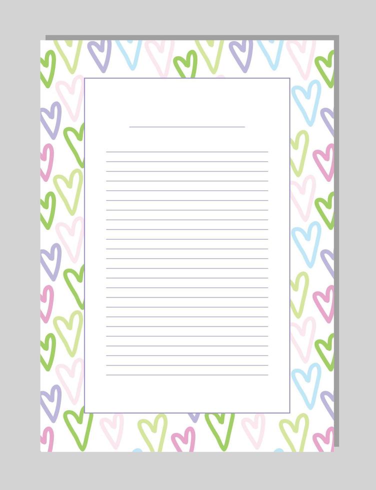 Empty Note template page with lines vector