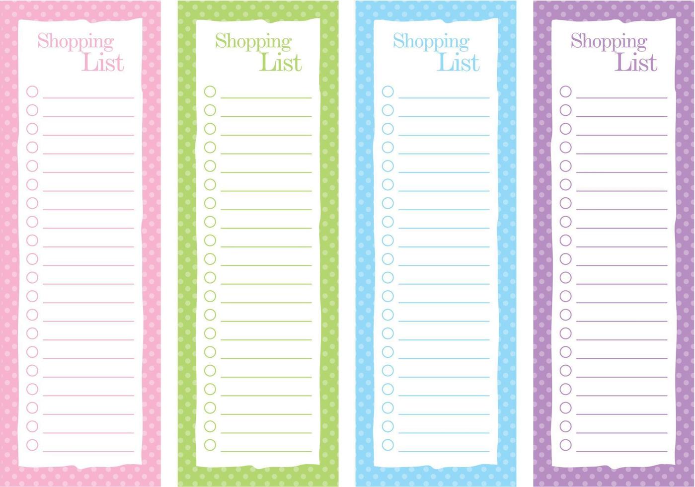 Grocery shopping list vector