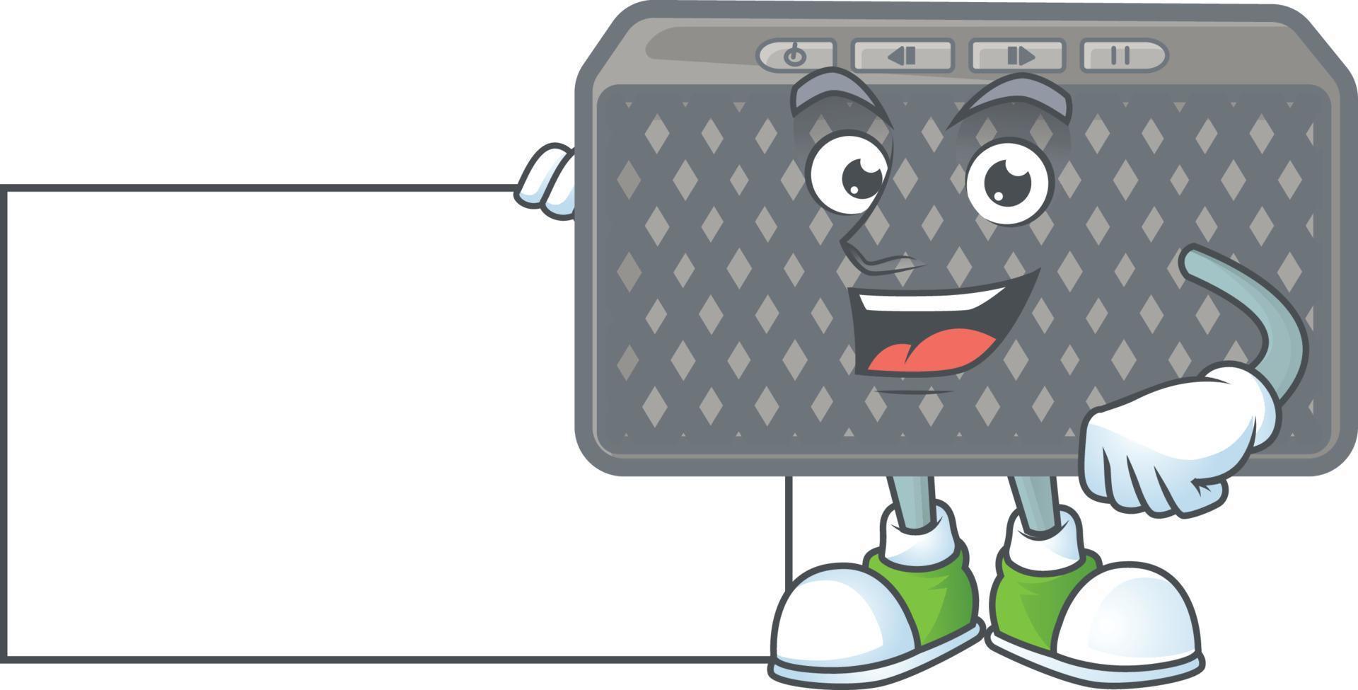 Wireless speaker mascot icon design vector