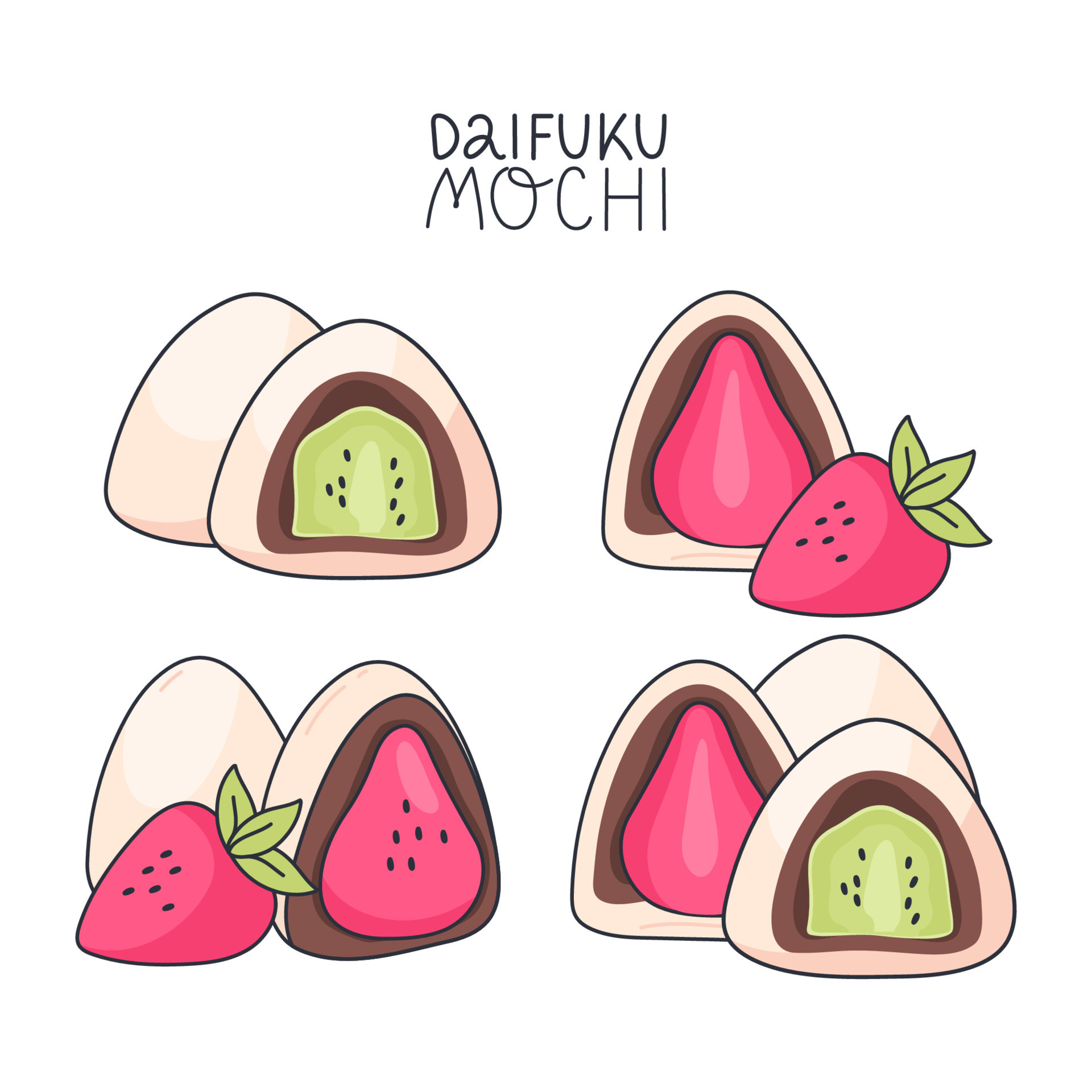 Set Of Sweet Mochi Daifuku Japanese Traditional Sweet Japanese Asian set-of-sweet-mochi-daifuku-japanese-traditional-sweet-japanese-asian