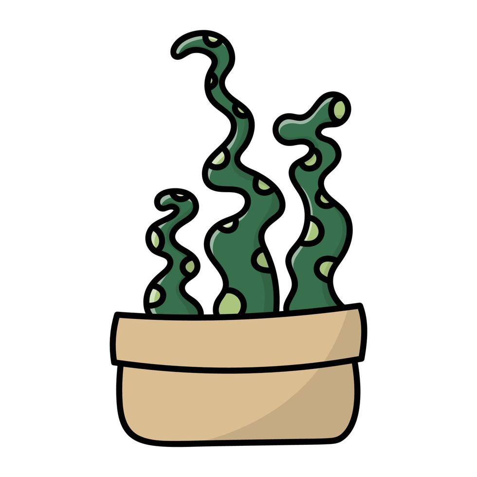 Vector illustration of a bright cactus. flat, cute