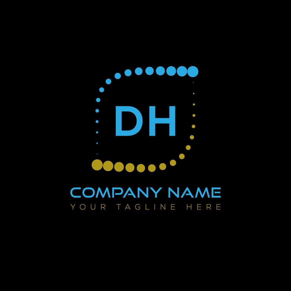 DH letter logo creative design. DH unique design. vector