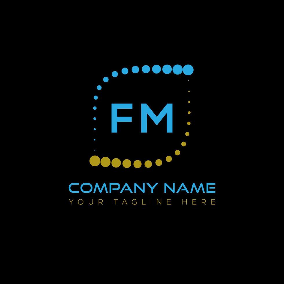 diseño creativo del logotipo de la letra fm. diseño único fm. vector