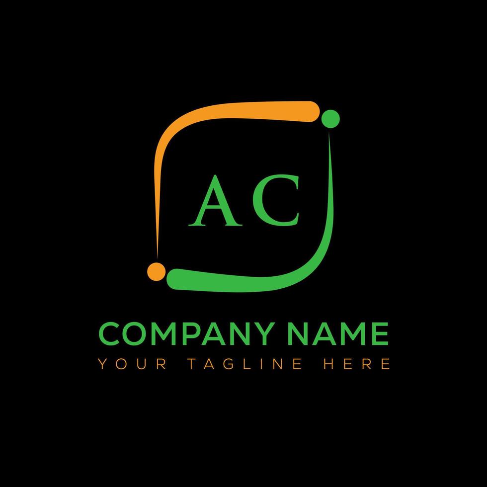 AC letter logo creative design. AC unique design. vector