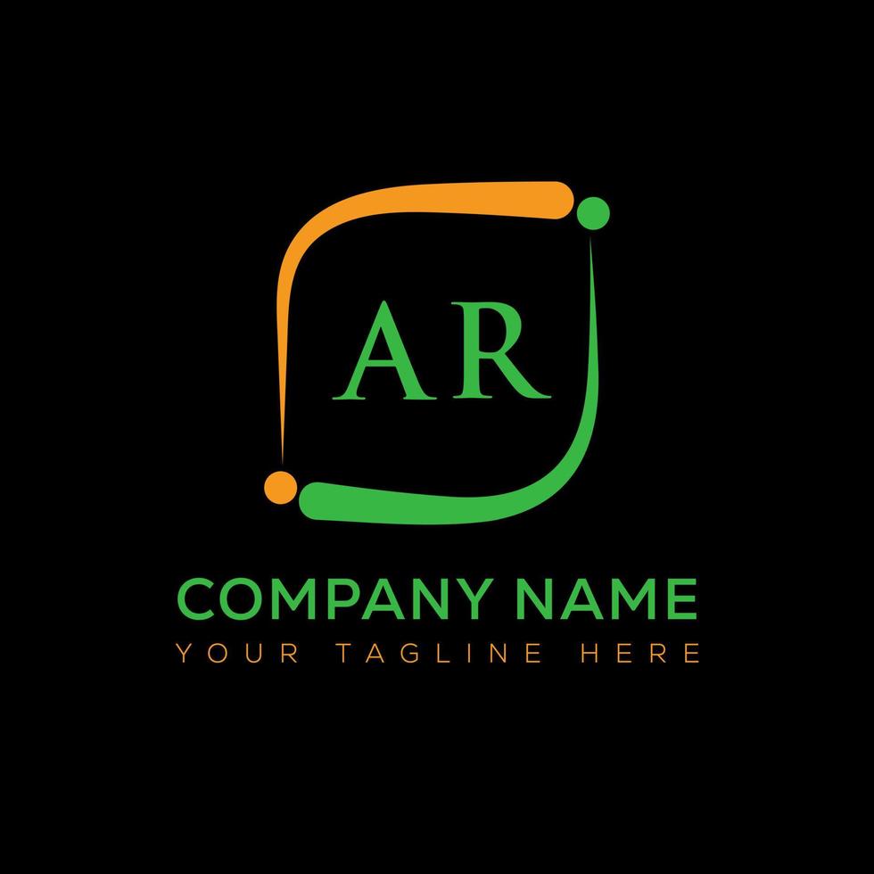 AR letter logo creative design. AR unique design. vector