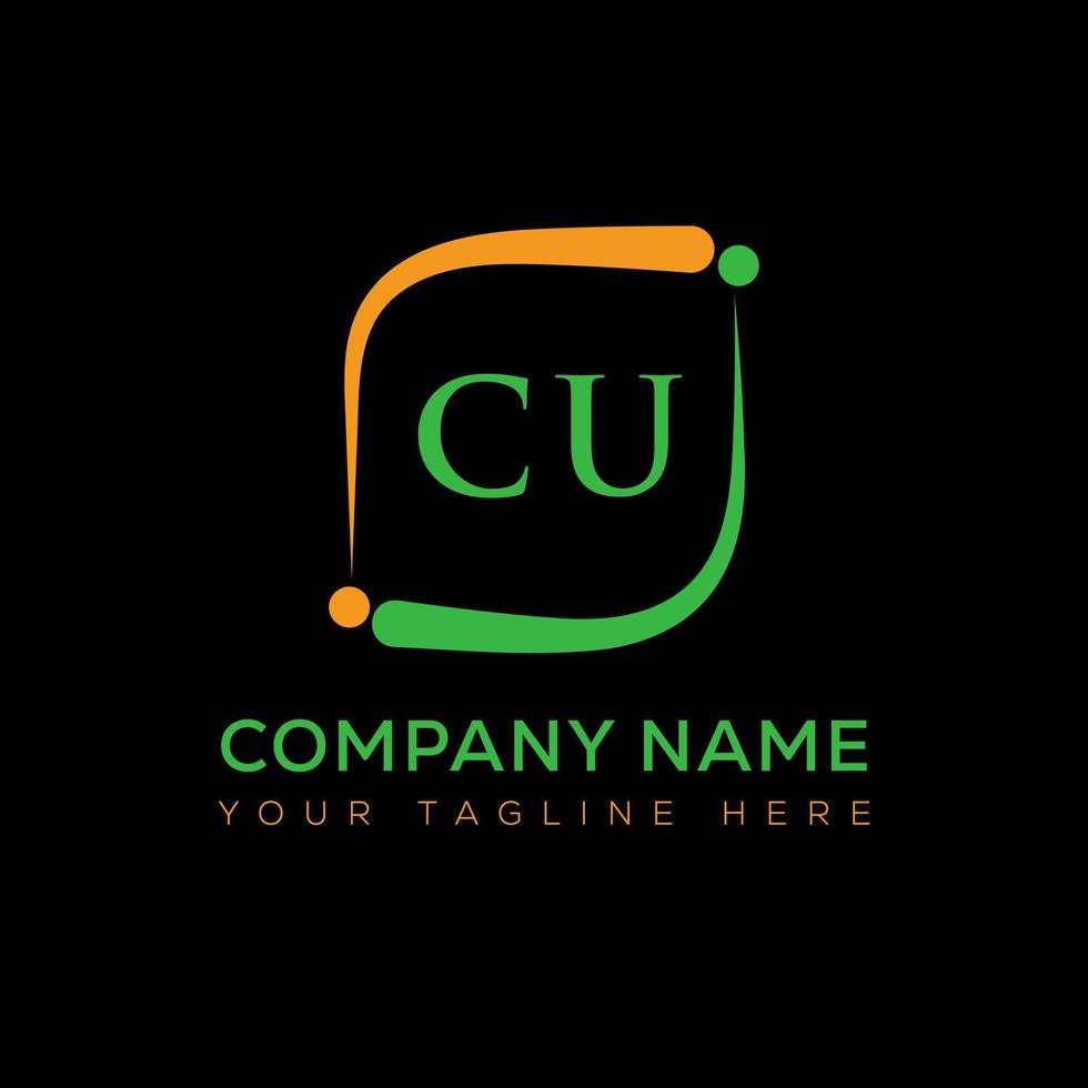 CU letter logo creative design. CU unique design. vector