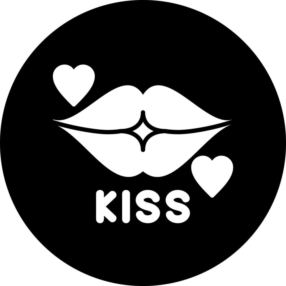 icono de vector de beso