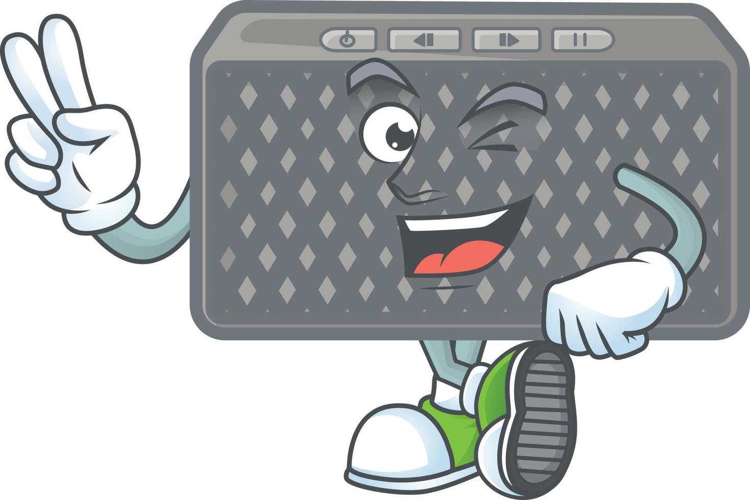 Wireless speaker mascot icon design vector