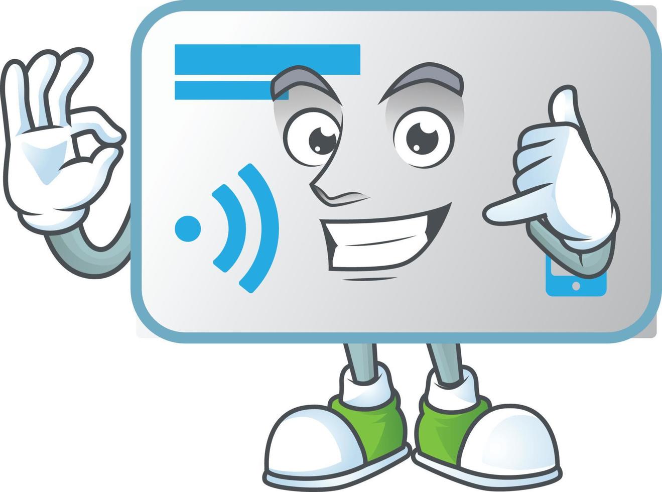 NFC card mascot icon design vector