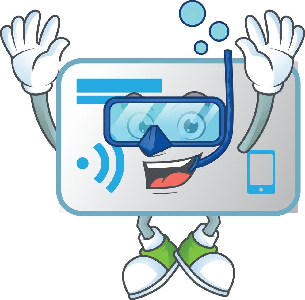 NFC card mascot icon design vector