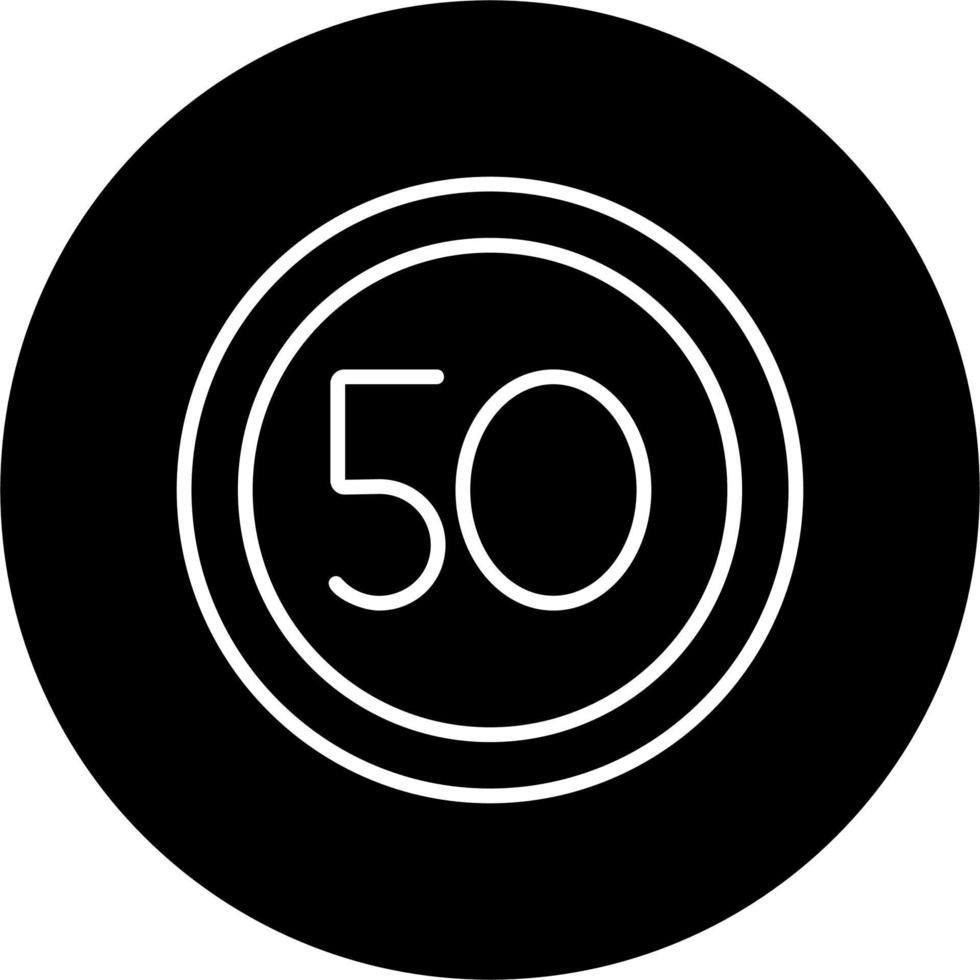 50 velocidad límite vector icono