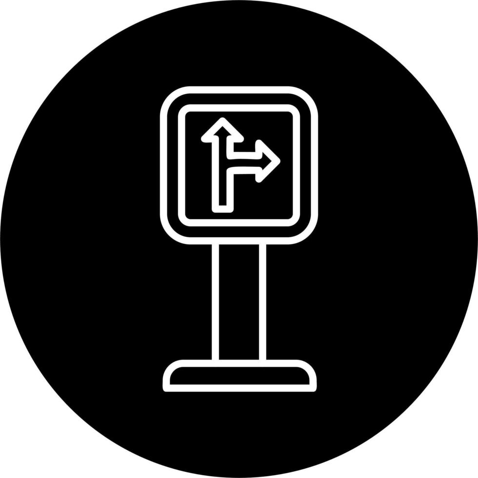 Go Straight Or Right Vector Icon
