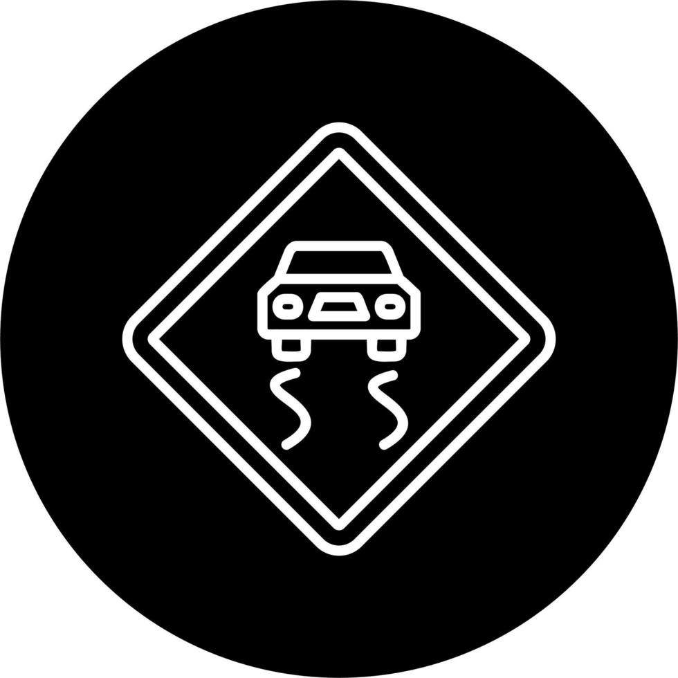 Slippery Road Vector Icon