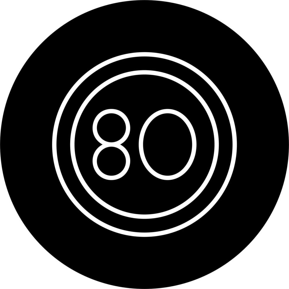 80 Speed Limit Vector Icon